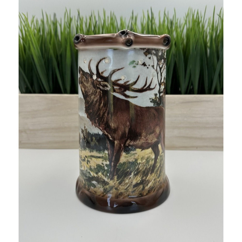 Gerold Porzellan Puzzle Mug‎ Beer Stein Stag Deer Lithophane Naked Lady Germany